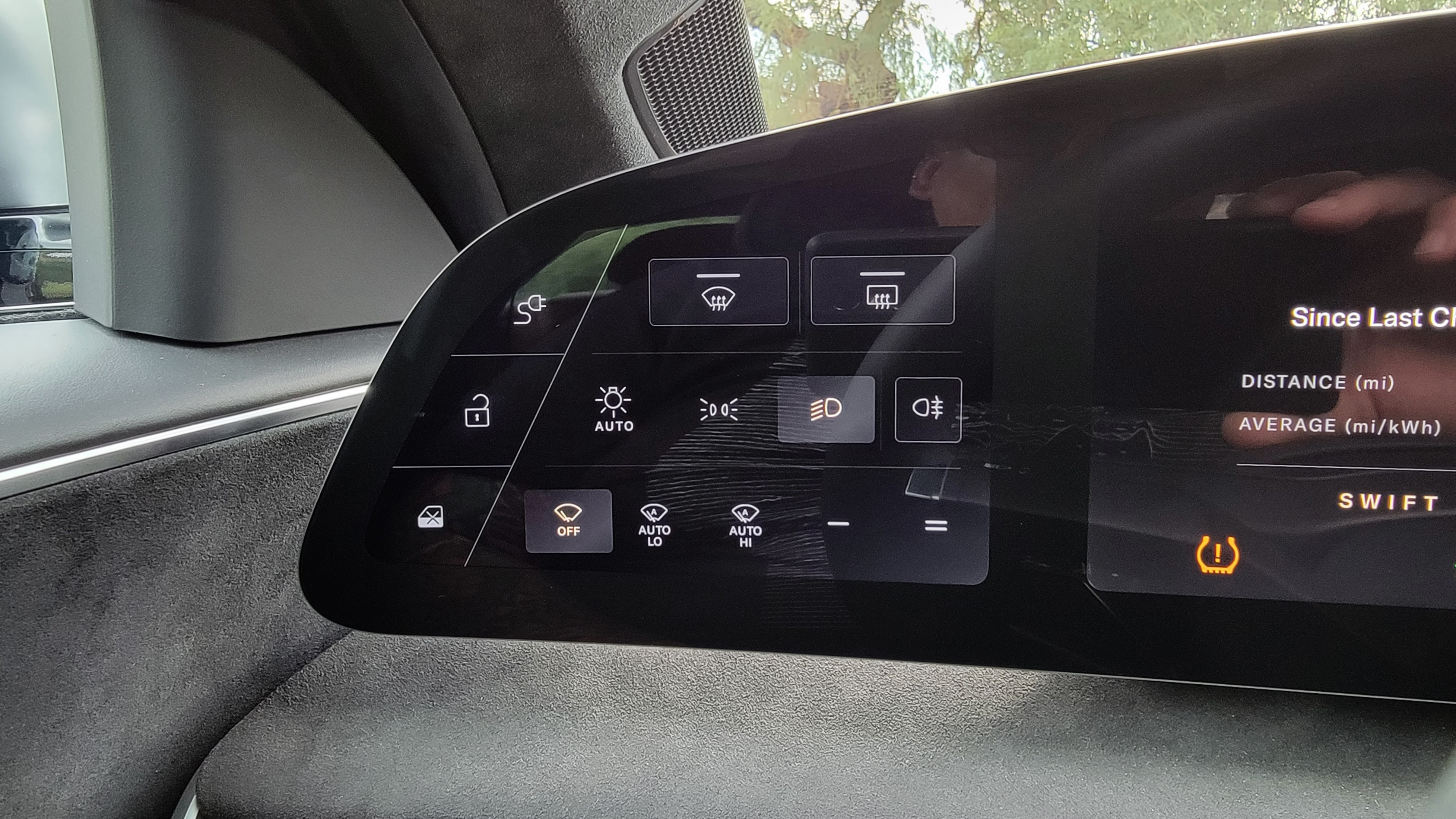 Close-up of driver display in Lucid Air