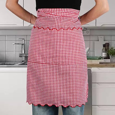 Red gingham apron from Amazon