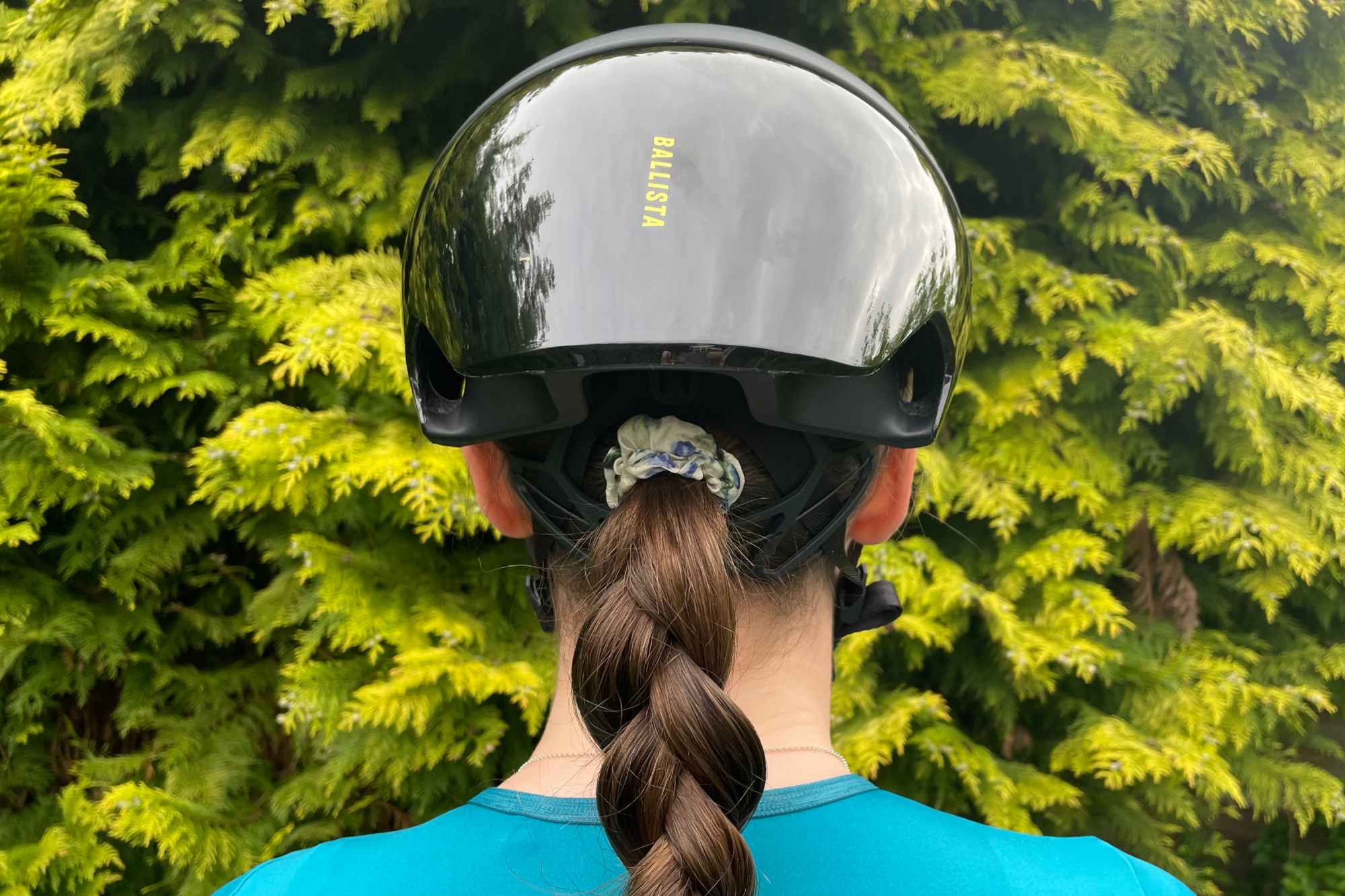 Rear view of the Trek Ballista MIPS road bike helmet