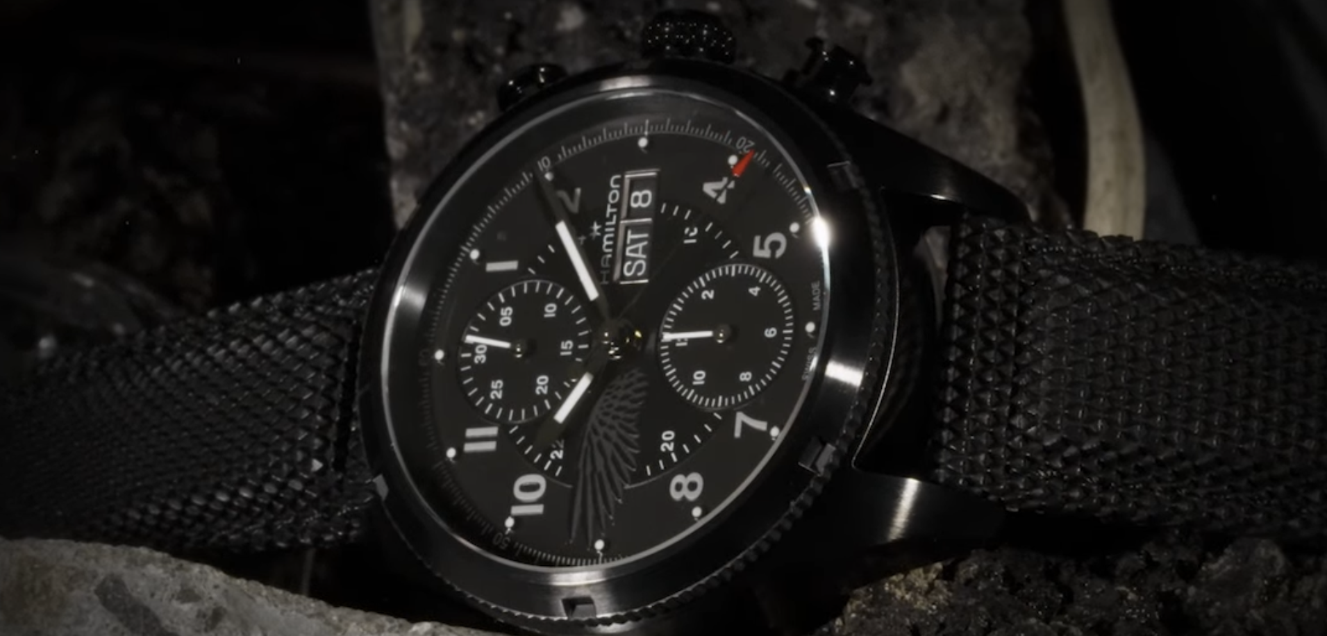 an image of the Hamilton Khaki Field Auto Chrono x Resident Evil