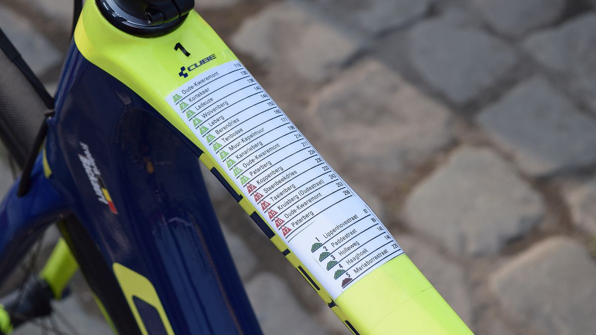 The majority of riders have course notes listed on their stem or top tube to cope with the non-stop climbs and cobbled sections