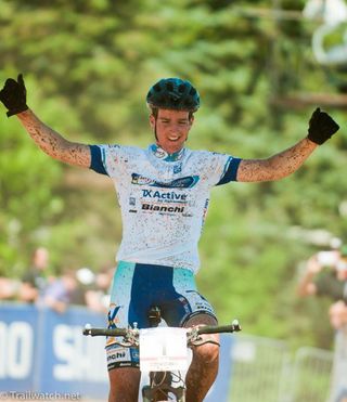 Gerhard Kerschbaumer (TX Active Bianchi) extends his world cup lead with a victory at Windahm Mountain