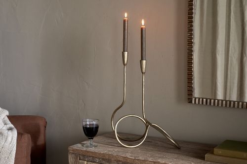 Ayee Brass Twisted Candle Holder