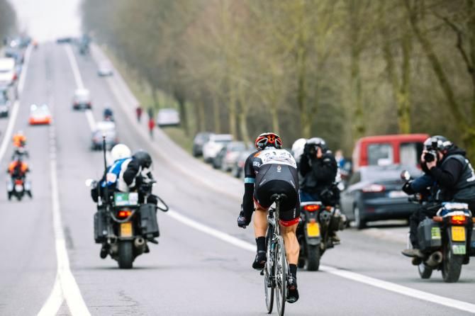 Fabian Cancellara (RadioShack - Leopard) solos to the win at E3 Harelbeke