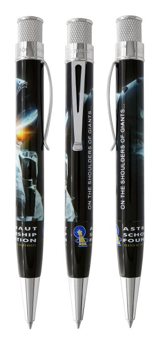 The "On the Shoulders of Giants" pen features an astronaut-theme wraparound design.