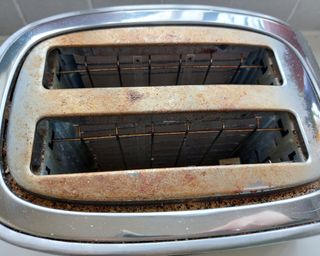 top of brown dirty toaster