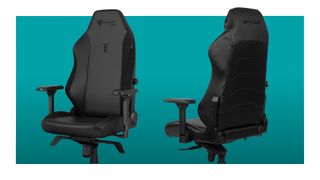 Two of the best gaming chair deals around on a blue background