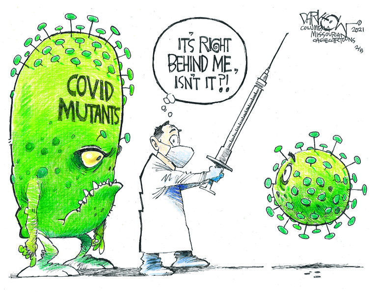 Editorial Cartoon U.S. covid variant