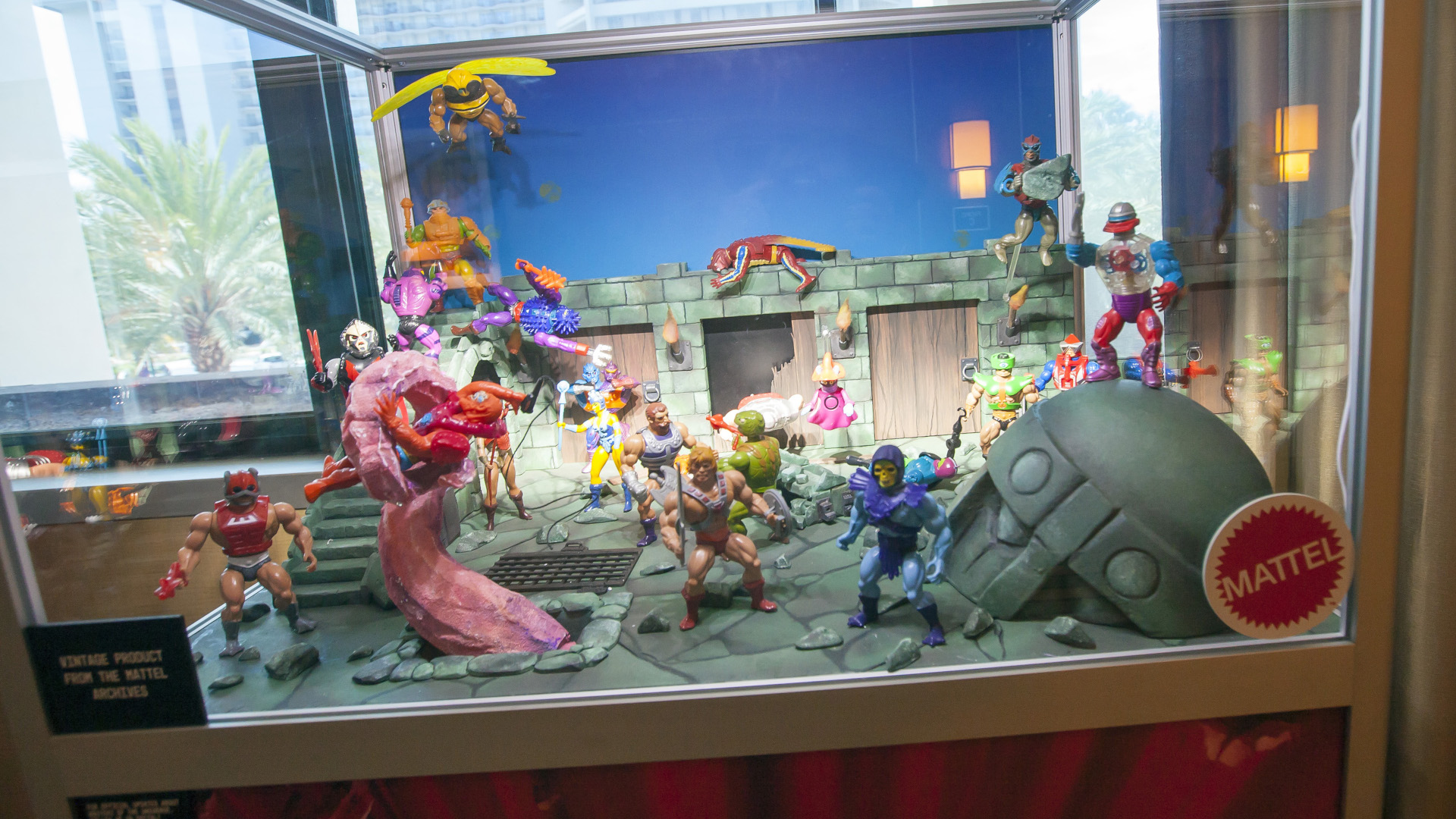 Vintage Mattel Masters of the Universe toys on display during Power-Con 2019 at Hilton Anaheim on August 18, 2019 in Anaheim, California.