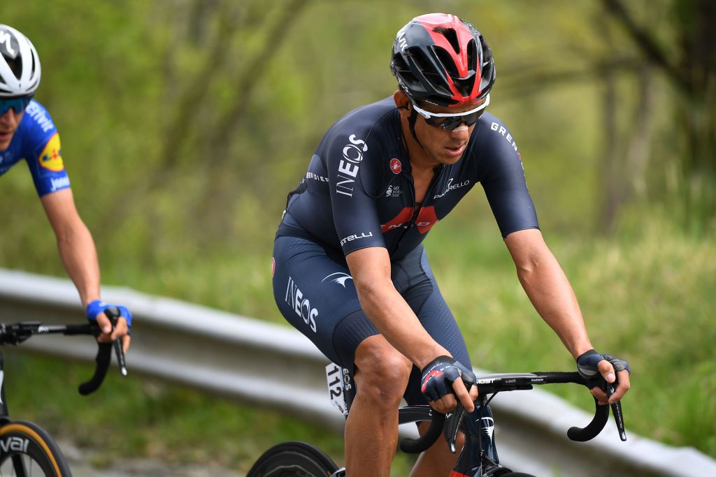 ONDARROA SPAIN APRIL 09 Andrey Amador Bikkazakova of Costa Rica and Team INEOS Grenadiers during the 60th ItzuliaVuelta Ciclista Pais Vasco 2021 Stage 5 a 1602km stage from Hondarribia to Ondarroa bitzulia ehitzulia on April 09 2021 in Ondarroa Spain Photo by David RamosGetty Images