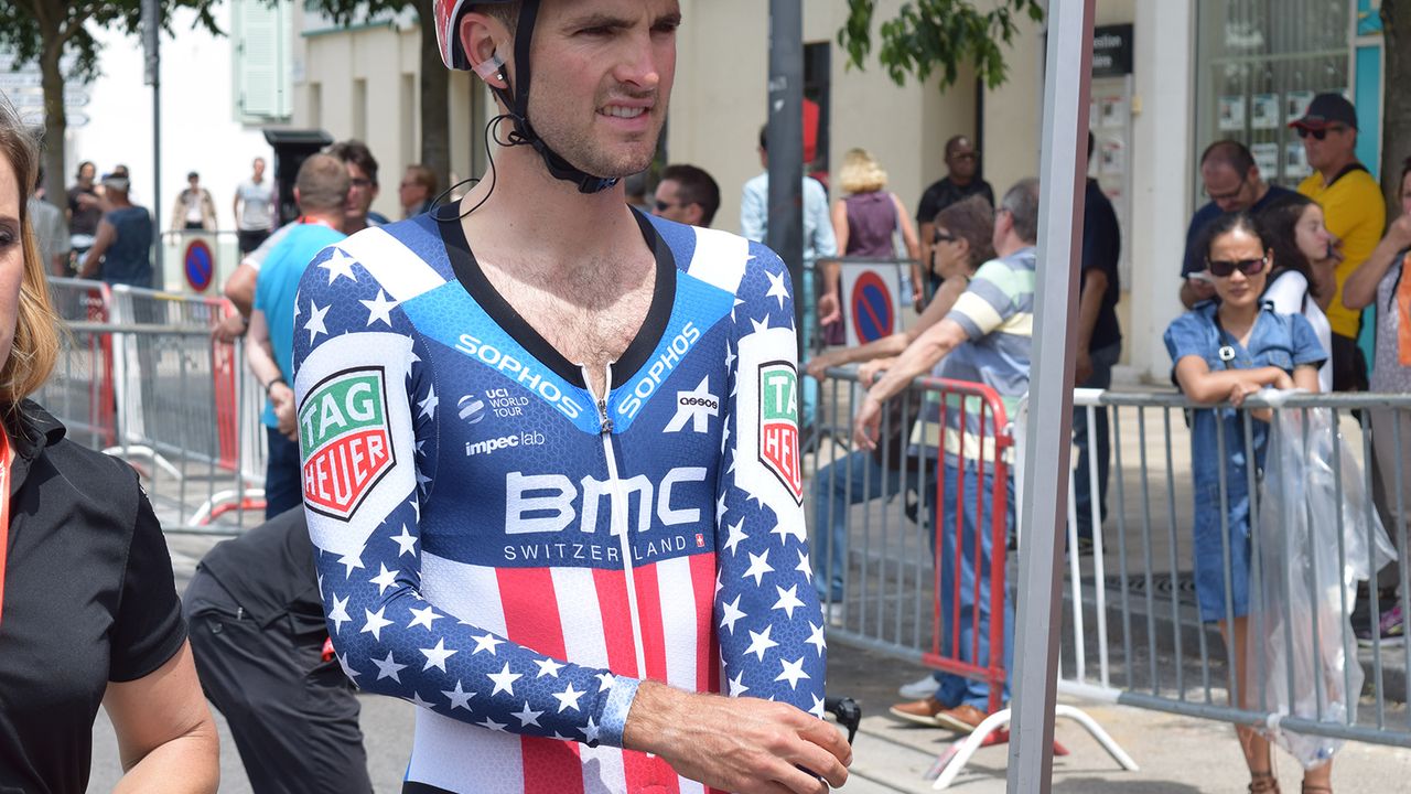 Joey Rosskopf in the stars and stripes of the USA national champion