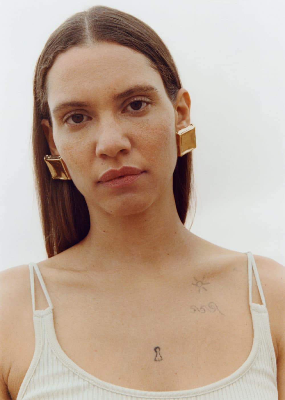 Textured Square Earrings -  Women