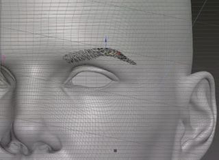 Place your pivot in the eyebrow to help move your mesh