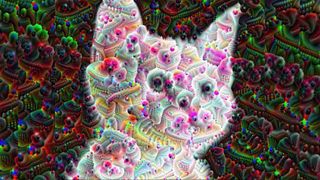 A psychedelic AI-generated image of a cat