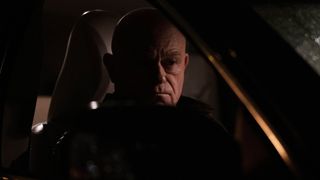 Ross Kemp as Tony sits in a car at night in Blindspot.