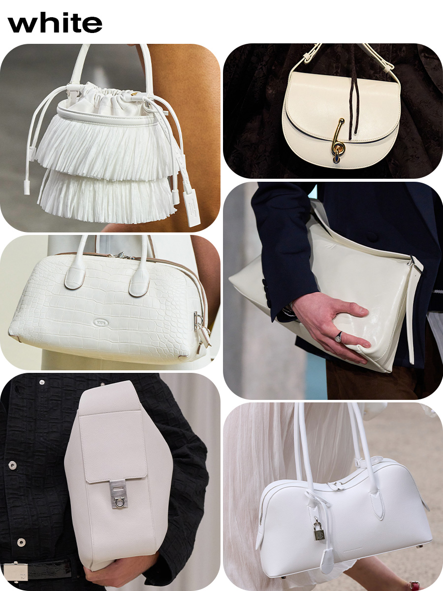 Collage of different handbag color trends