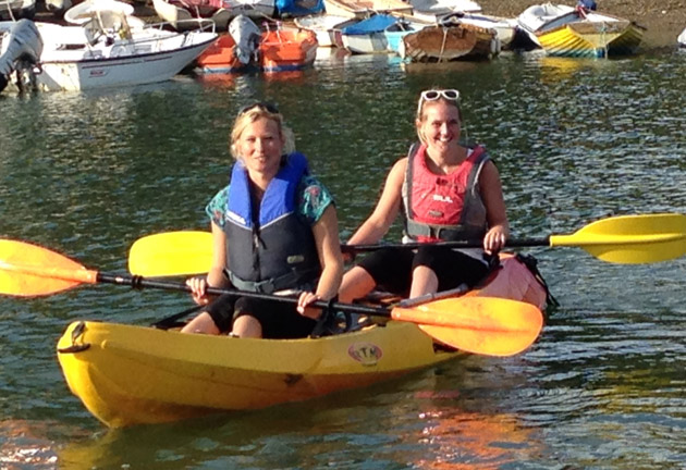 Sophie Brookes and Suzanna Hext kayaking