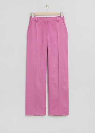 Straight Mid-Waist Press Crease Trousers