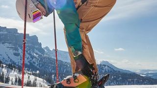 Skier wearing Garmin Fenix 7 watch