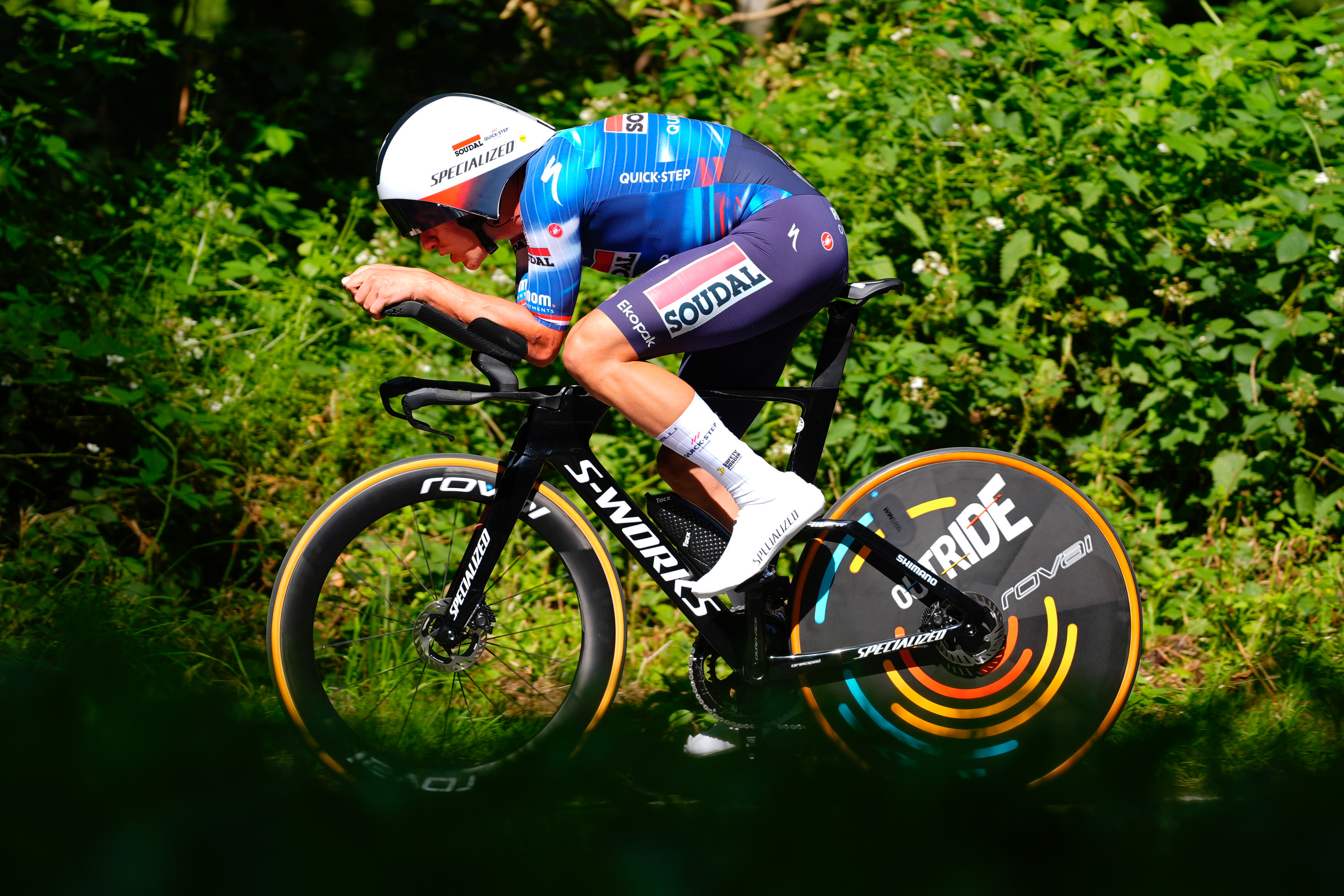 Picture by Olly Hassell/SWpix.com - 26/06/2025 - Cycling - 2025 Lloyds National Time Trial Championships - Aberaeron, Ceredigion, Wales - Elite Men - Ethan Hayter (Soudal Quick-Step)