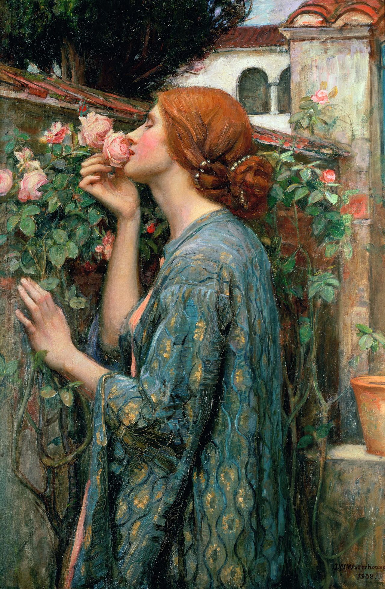 The rose as art’s inspiration: John William Waterhouse’s The Soul of the Rose, 1908.