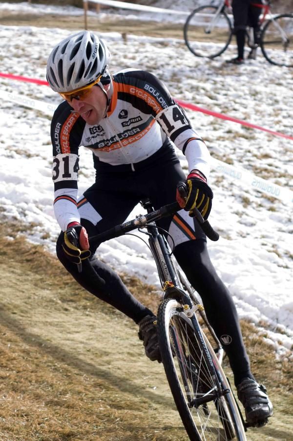 Peter Webber leans into a tight turn in the lower field