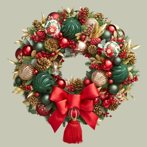 Neill Strain Floral Couture, &#039;merry &amp;amp; Bright&#039; Wreath