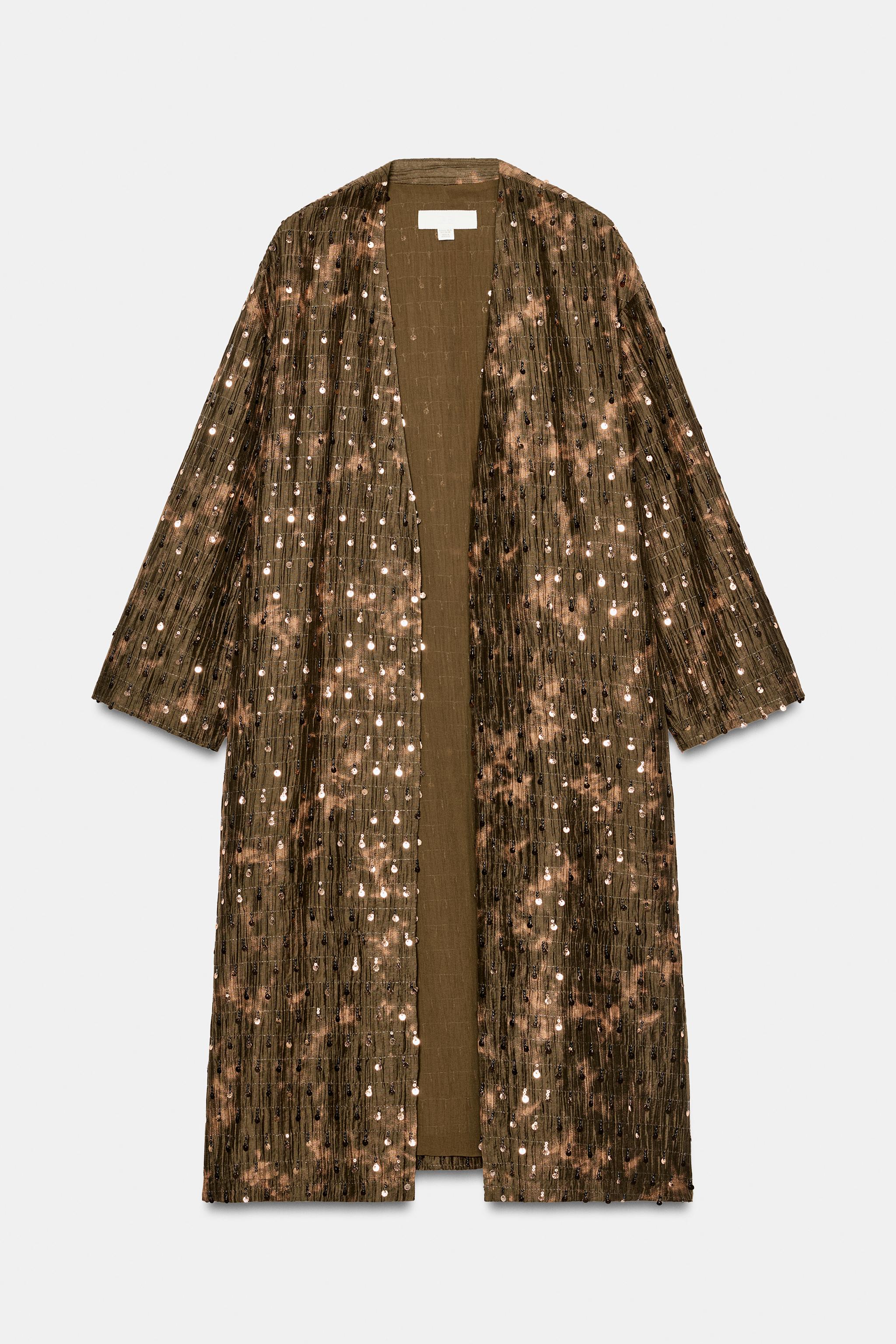 Long Sequin Kimono Jacket