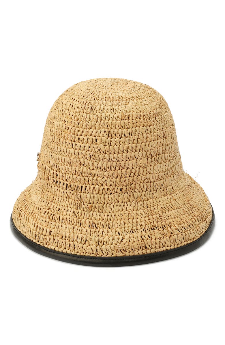 Piped Straw Cloche Hat