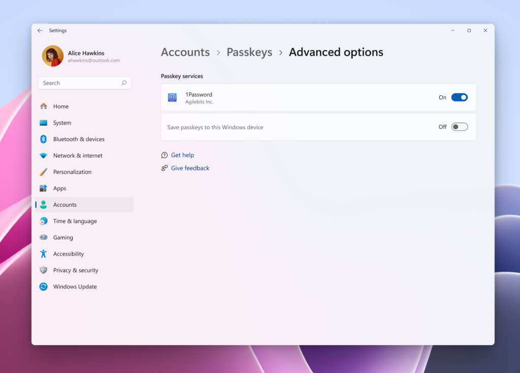 Passkey support for Windows