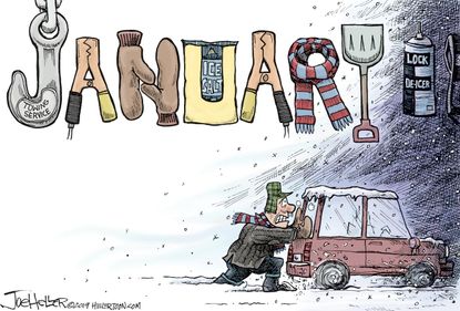 Editorial cartoon U.S. january cold weather winter