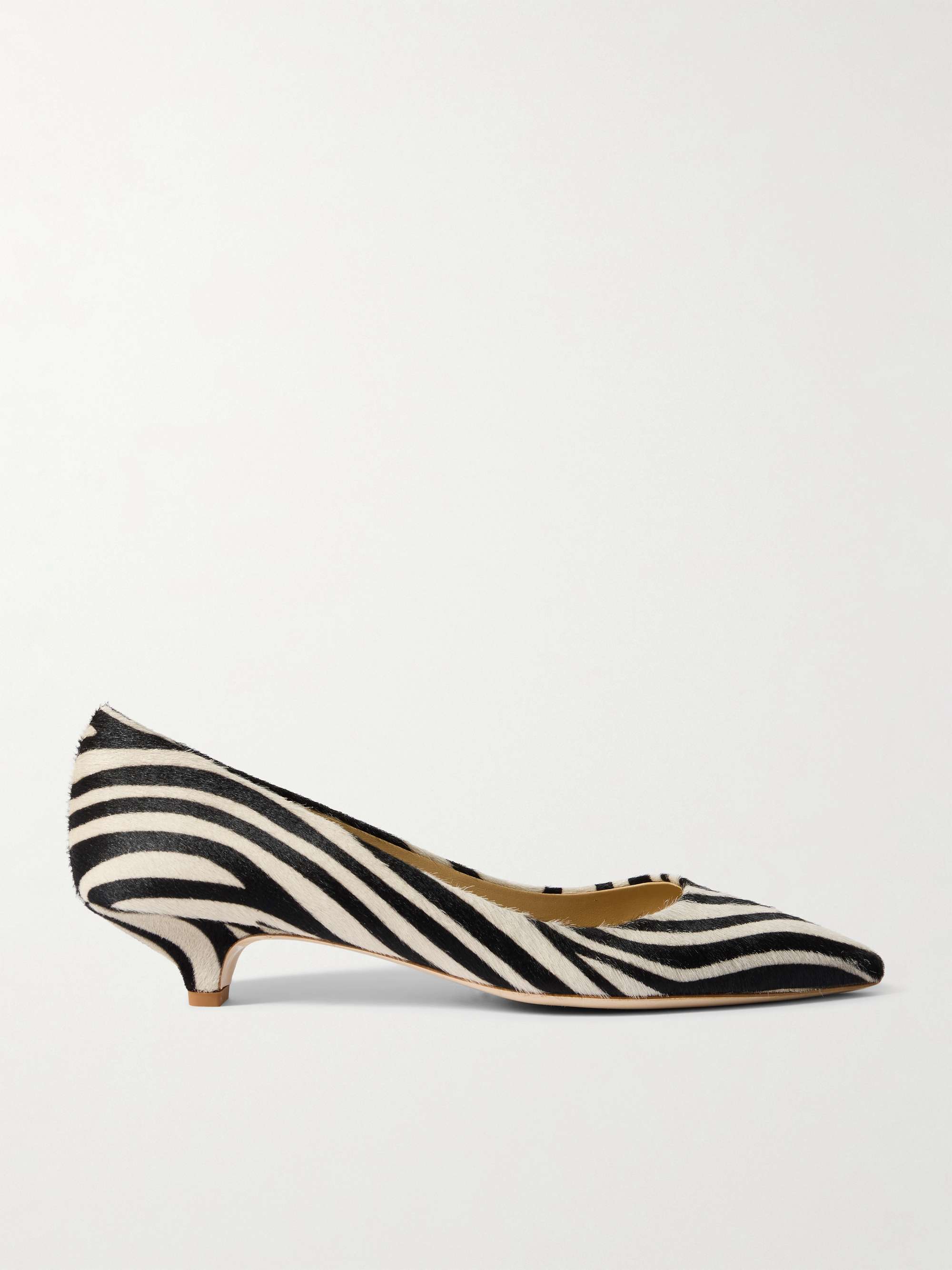 Kitty Point Zebra-Print Pony Hair Pumps
