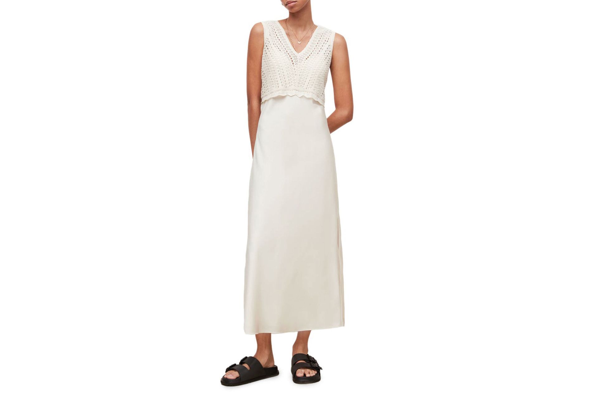 Cass Two-Piece Pointelle Tank & Satin Slipdress