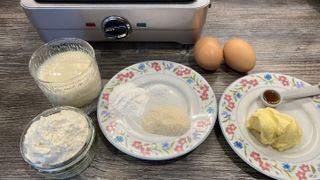 ingredients for making pancakes with pancake maker