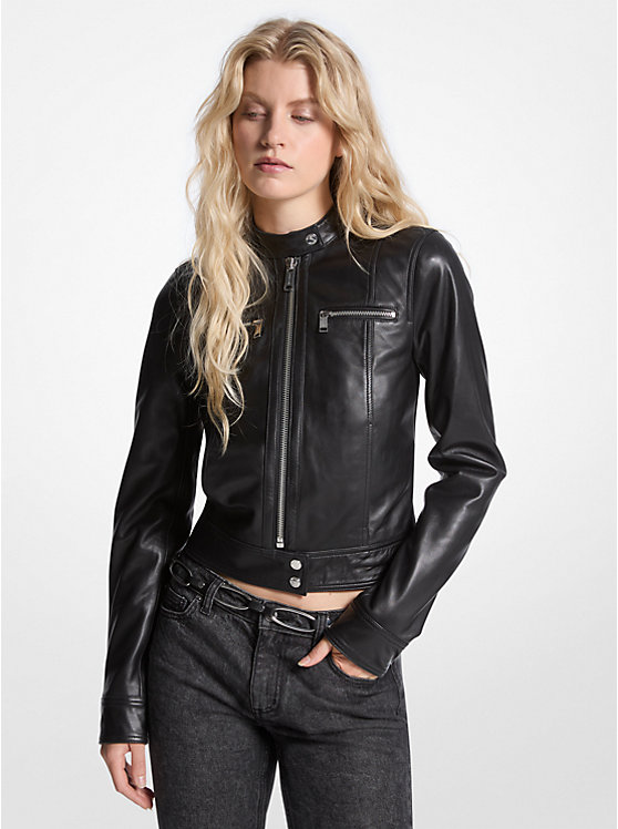 Michael Michael Kors Leather Jacket in Black