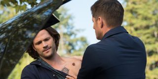 supernatural season 15 premiere sam injured dean impala