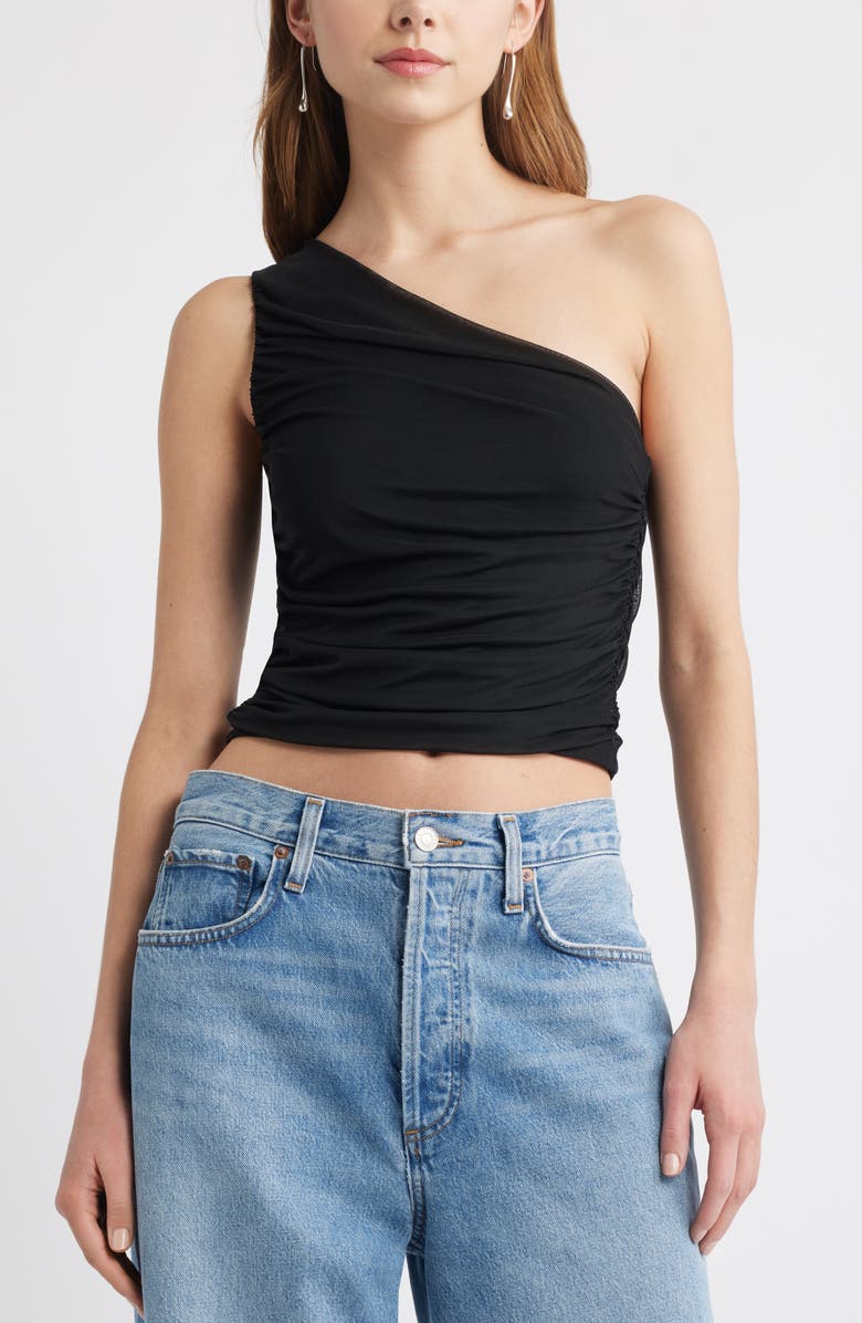 One-Shoulder Mesh Top