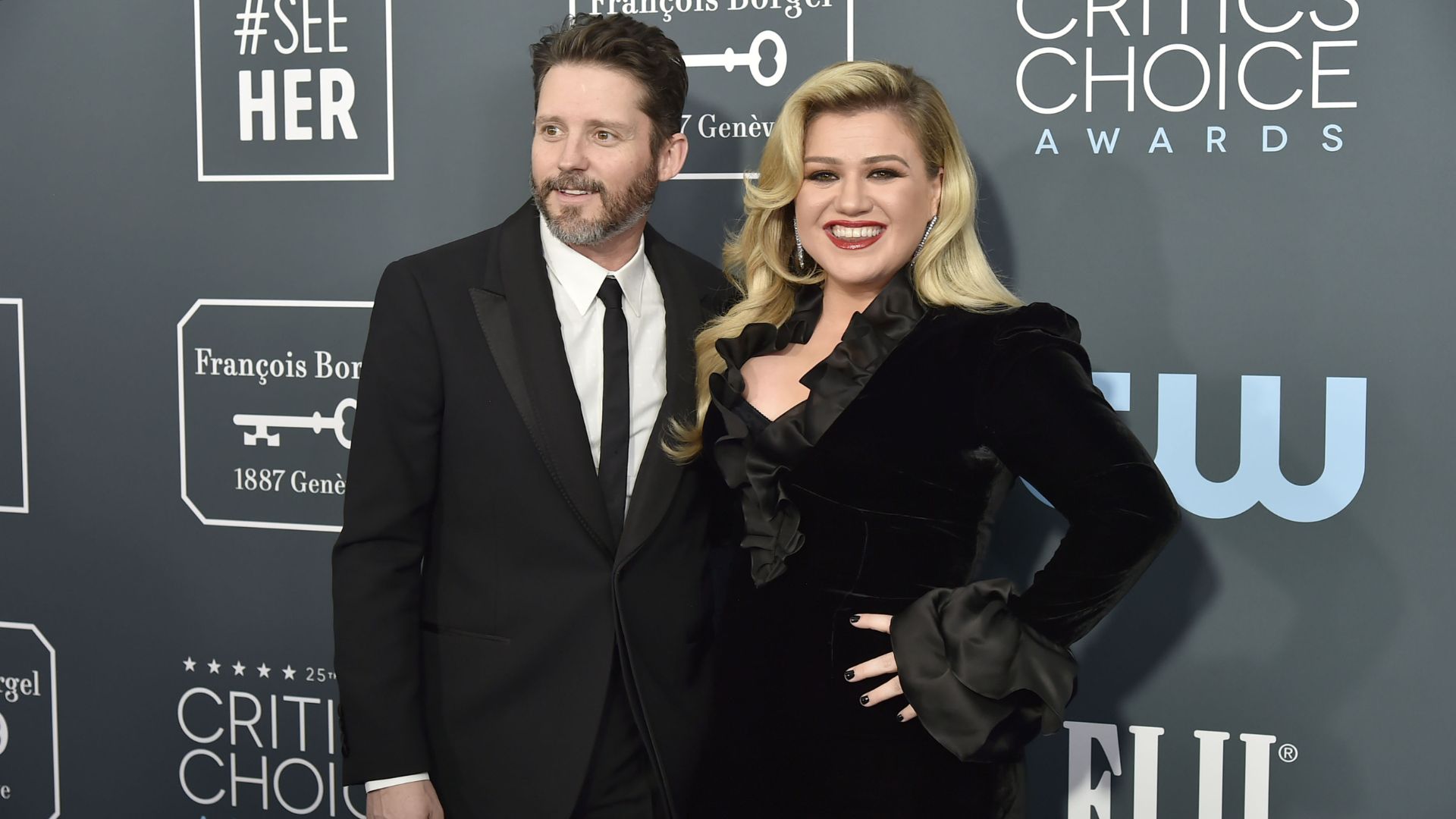 Brandon Blackstock and Kelly Clarkson attend the Critics' Choice Awards, 2020