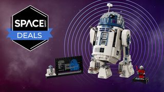 Lego Star Wars R2-D2 on a purple background with a 'Space.com deals' badge