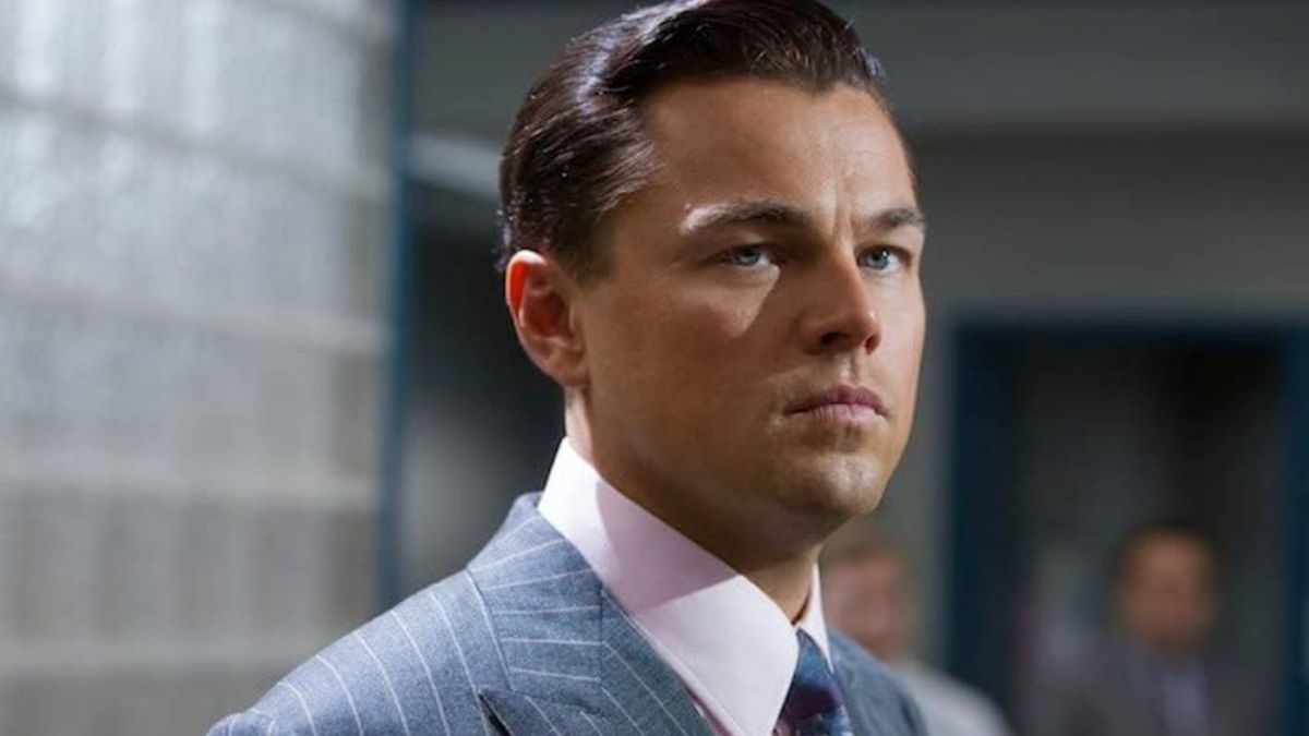 Leonardo DiCaprio as Jordan Belfort in The Wolf of Wall Street