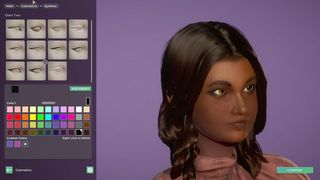 Profile of a face with customization options
