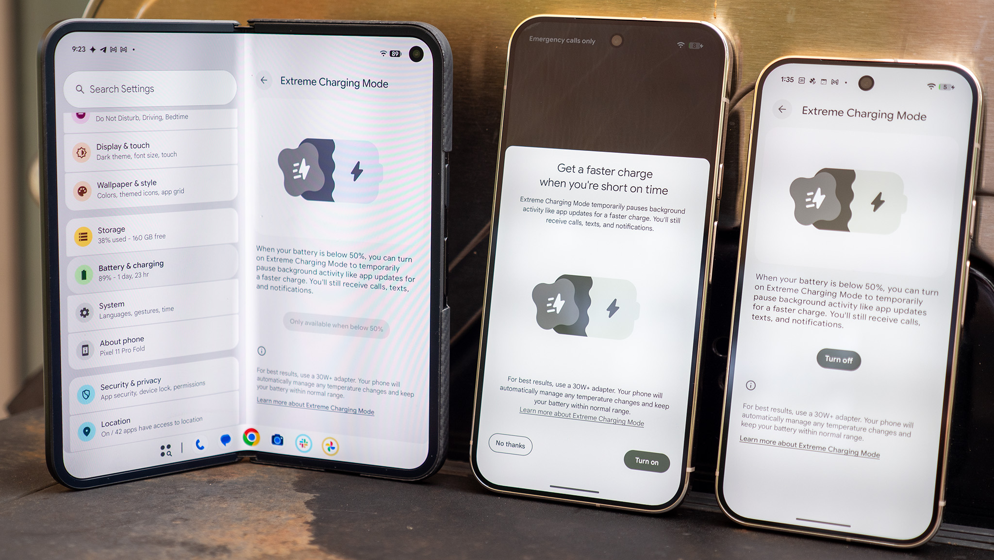 The Extreme Charging settings screen on the Google Pixel 11 Pro family