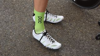 Taylor Phinney of EF Education First-Drapac has been wearing new shoes from Giro at Tour de Suisse