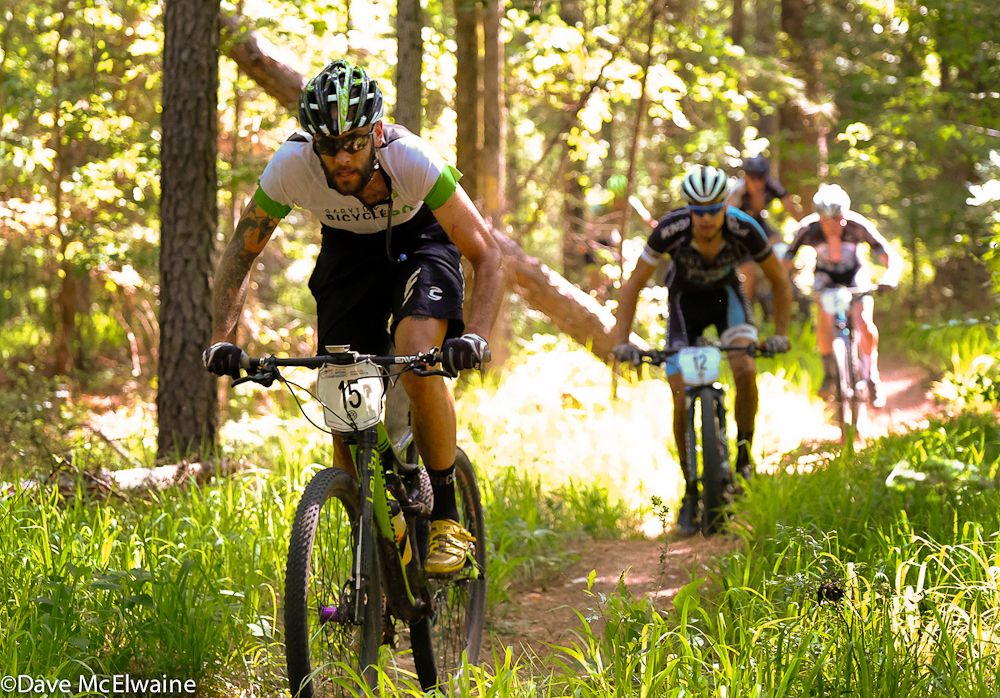 Charles Snyder (Cannondale Champion System) riding singletrack during the first half of the race.