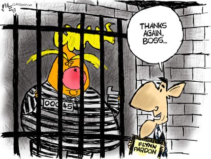 Political Cartoon U.S. Trump Flynn pardon