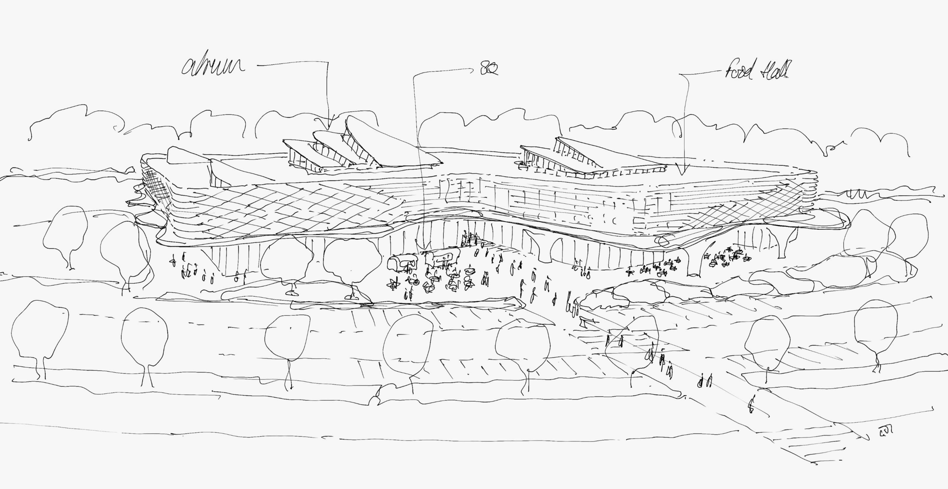Sketch showing the revised terminal layout