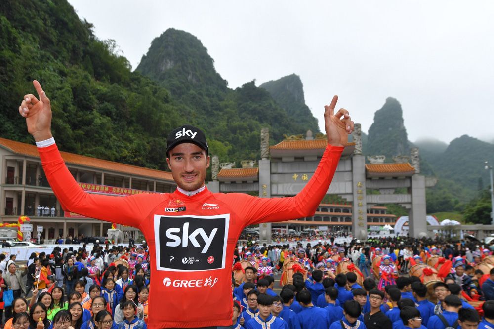 Gianni Moscon (Team Sky) enjoys the moment