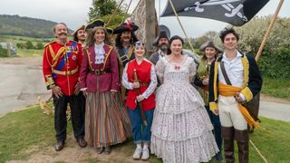 The Midsomer Murders local operatic society in pirate costumes