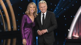 Vanna White and Pat Sajak all smiles on Celebrity Wheel of Fortune