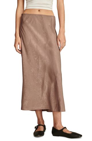 Satin Midi Slip Skirt